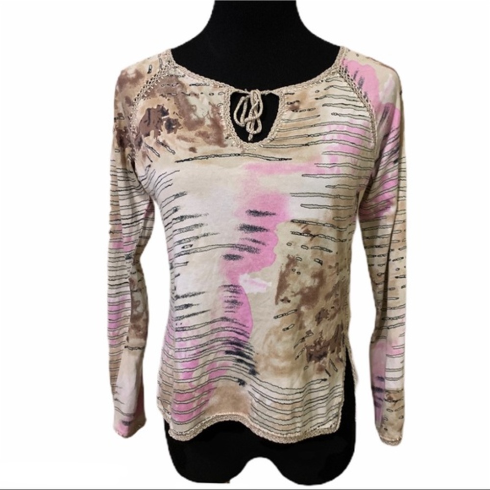 Lynn Ritchie Long Sleeve Tie Front Blouse